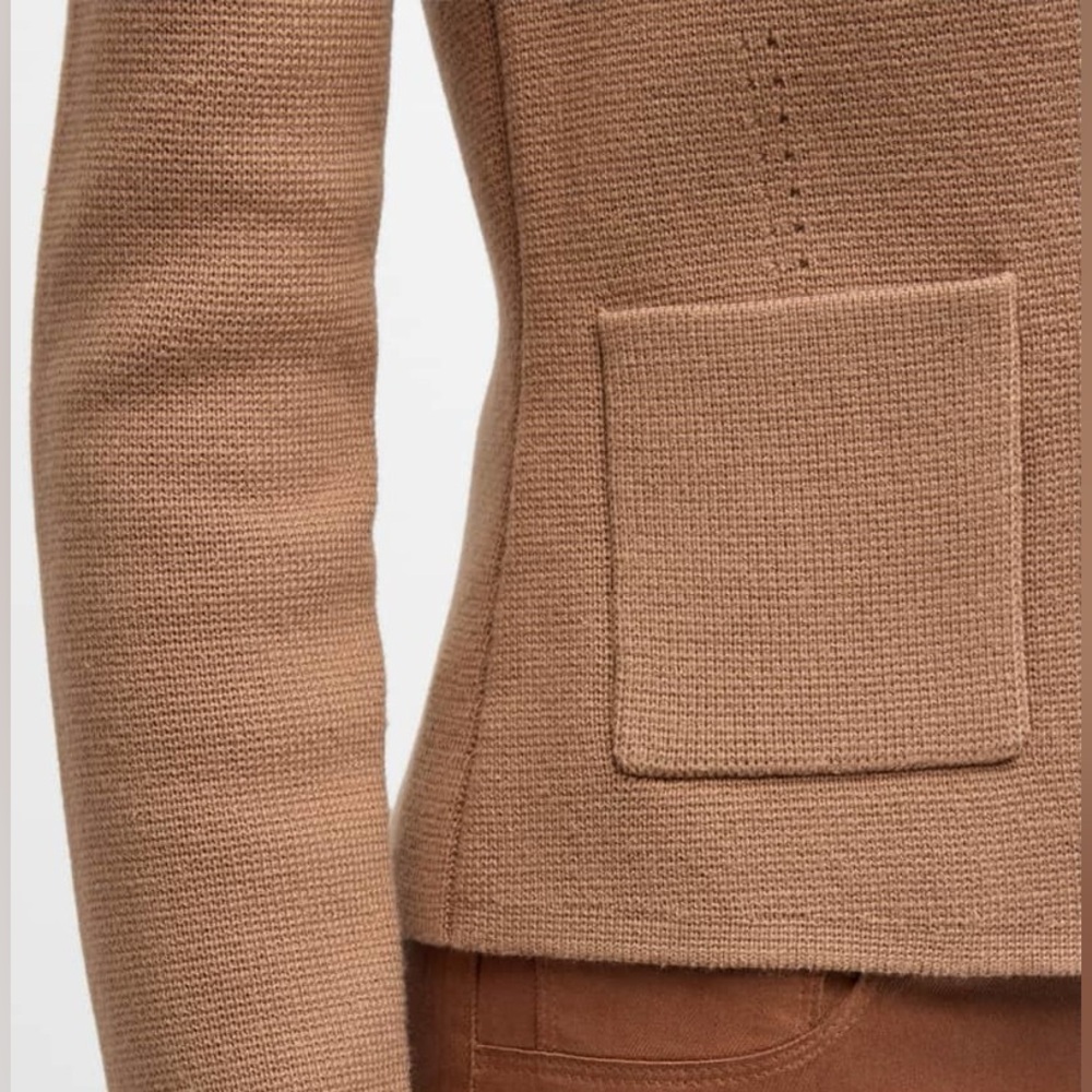 L'Agence Sofia Knit Blazer, Small in Gingersnap - Picture 3 of 13